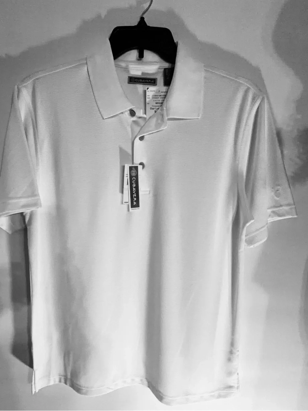 Cubavera White Men’s Polo Shirt with Classic Collar
